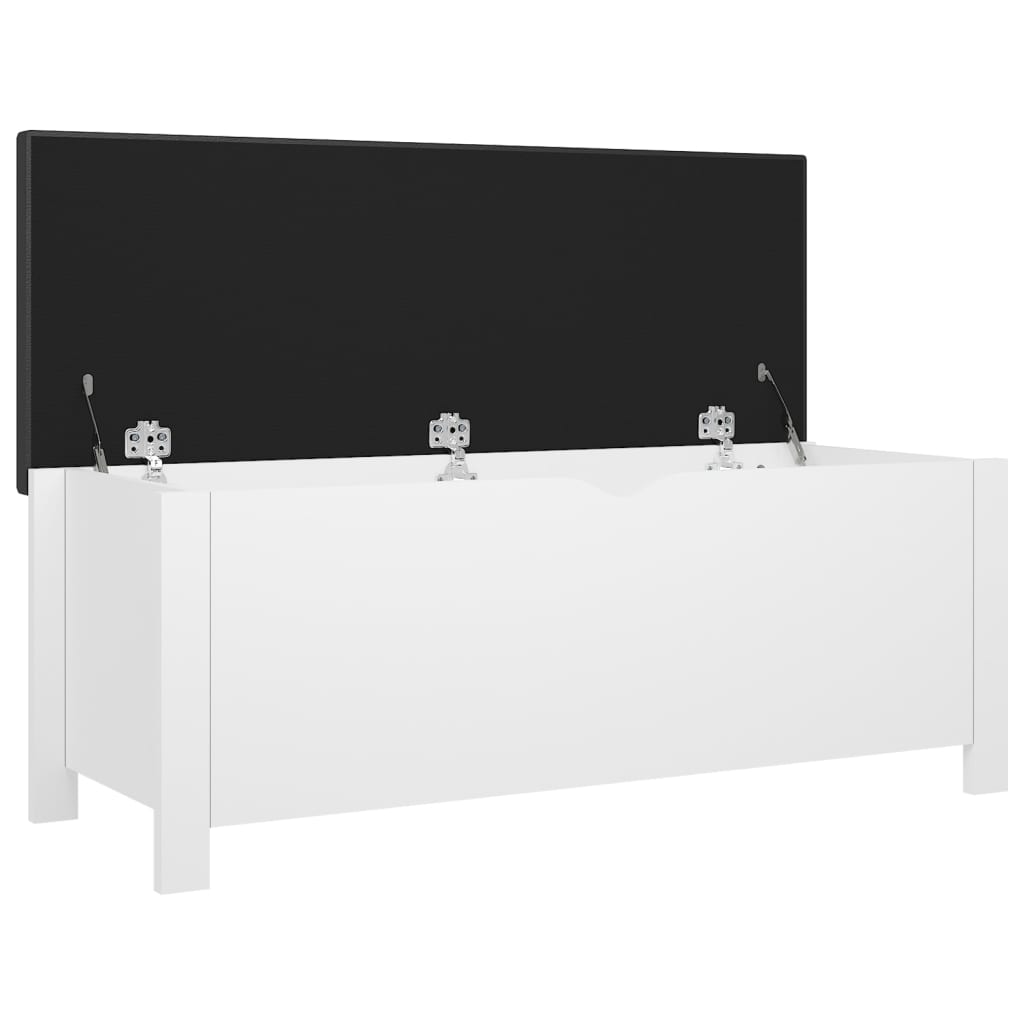 vidaXL Skrzynia z poduszką, biała 105x40x45 cm materiał drewnopochodny