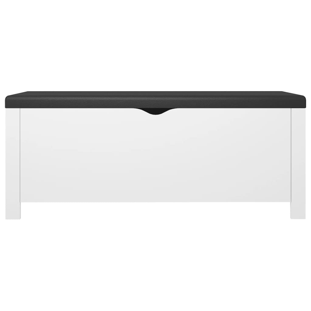 vidaXL Skrzynia z poduszką, biała 105x40x45 cm materiał drewnopochodny
