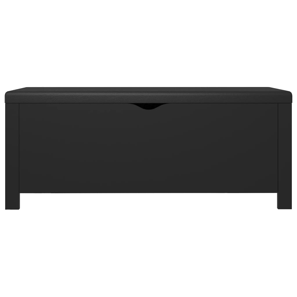 vidaXL Skrzynia z poduszką, czarna 105x40x45cm materiał drewnopochodny