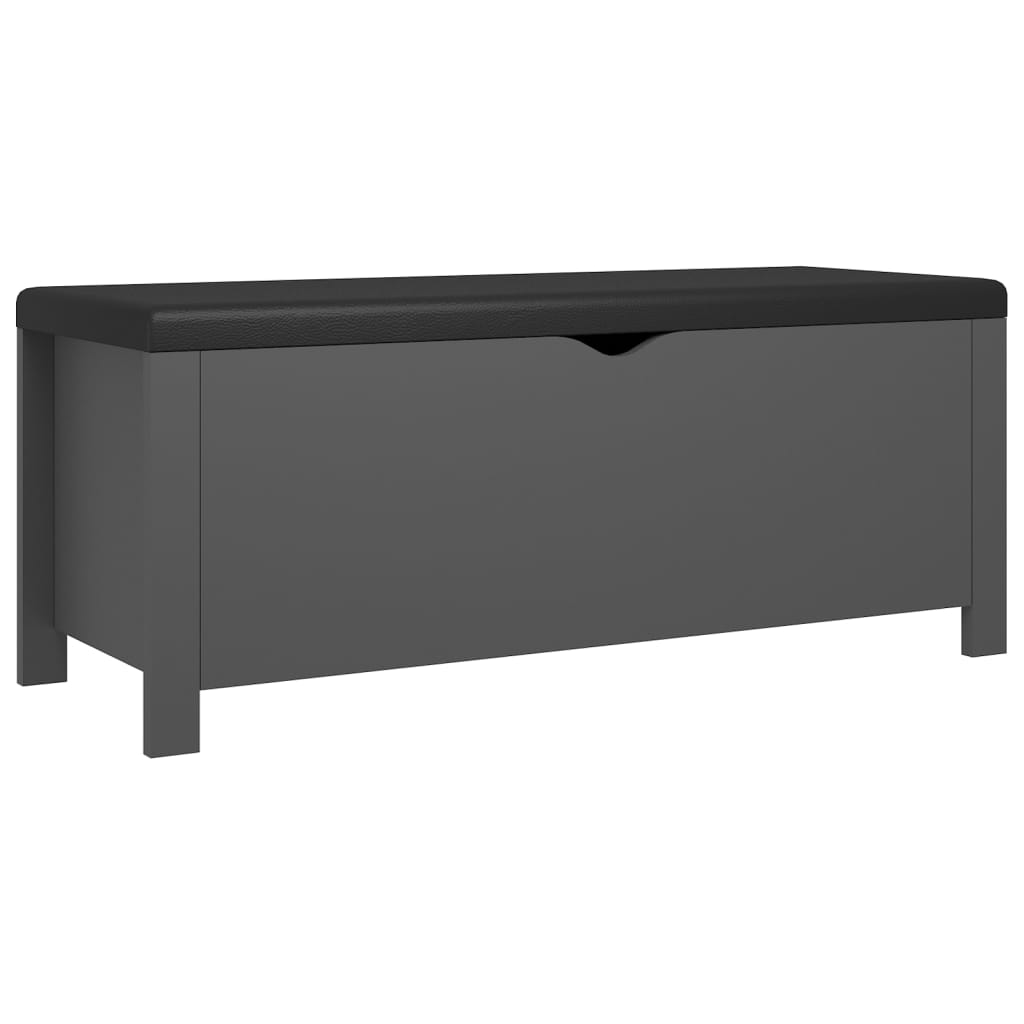 vidaXL Skrzynia z poduszką, szara 105x40x45 cm materiał drewnopochodny