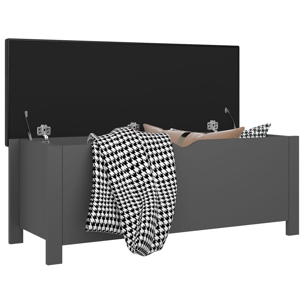 vidaXL Skrzynia z poduszką, szara 105x40x45 cm materiał drewnopochodny