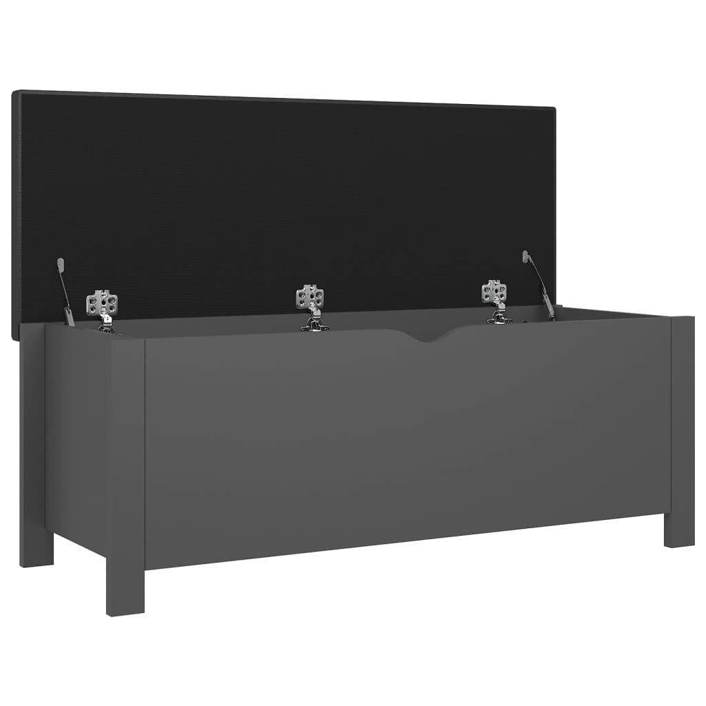 vidaXL Skrzynia z poduszką, szara 105x40x45 cm materiał drewnopochodny