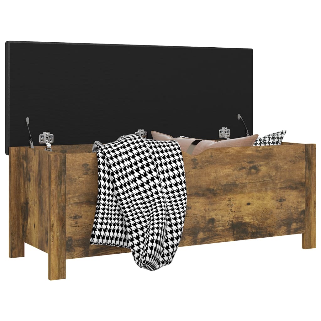 vidaXL Skrzynia z poduszką, przydymiony dąb, 105x40x45 cm