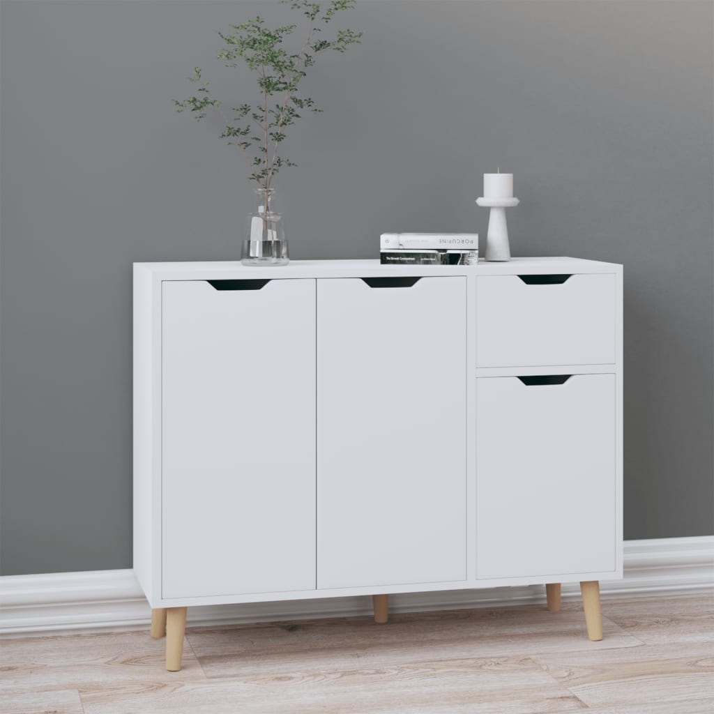 vidaXL Szafka, biała, 90x30x72 cm, materiał drewnopochodny