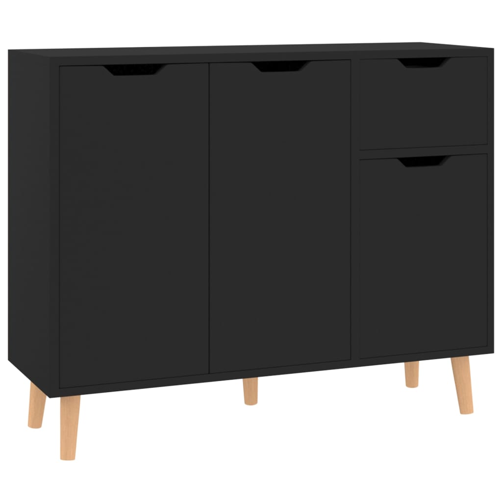 vidaXL Szafka, czarna, 90x30x72 cm, materiał drewnopochodny