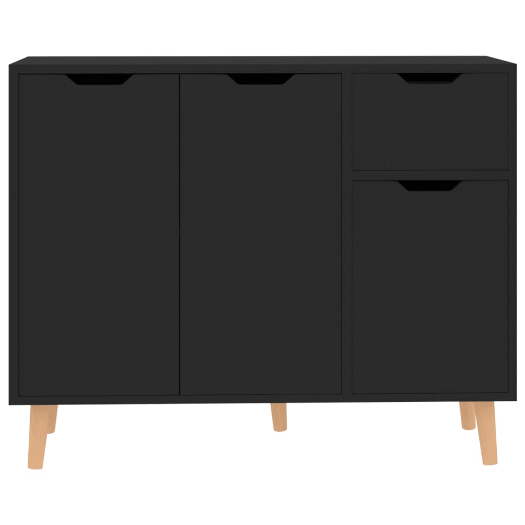 vidaXL Szafka, czarna, 90x30x72 cm, materiał drewnopochodny