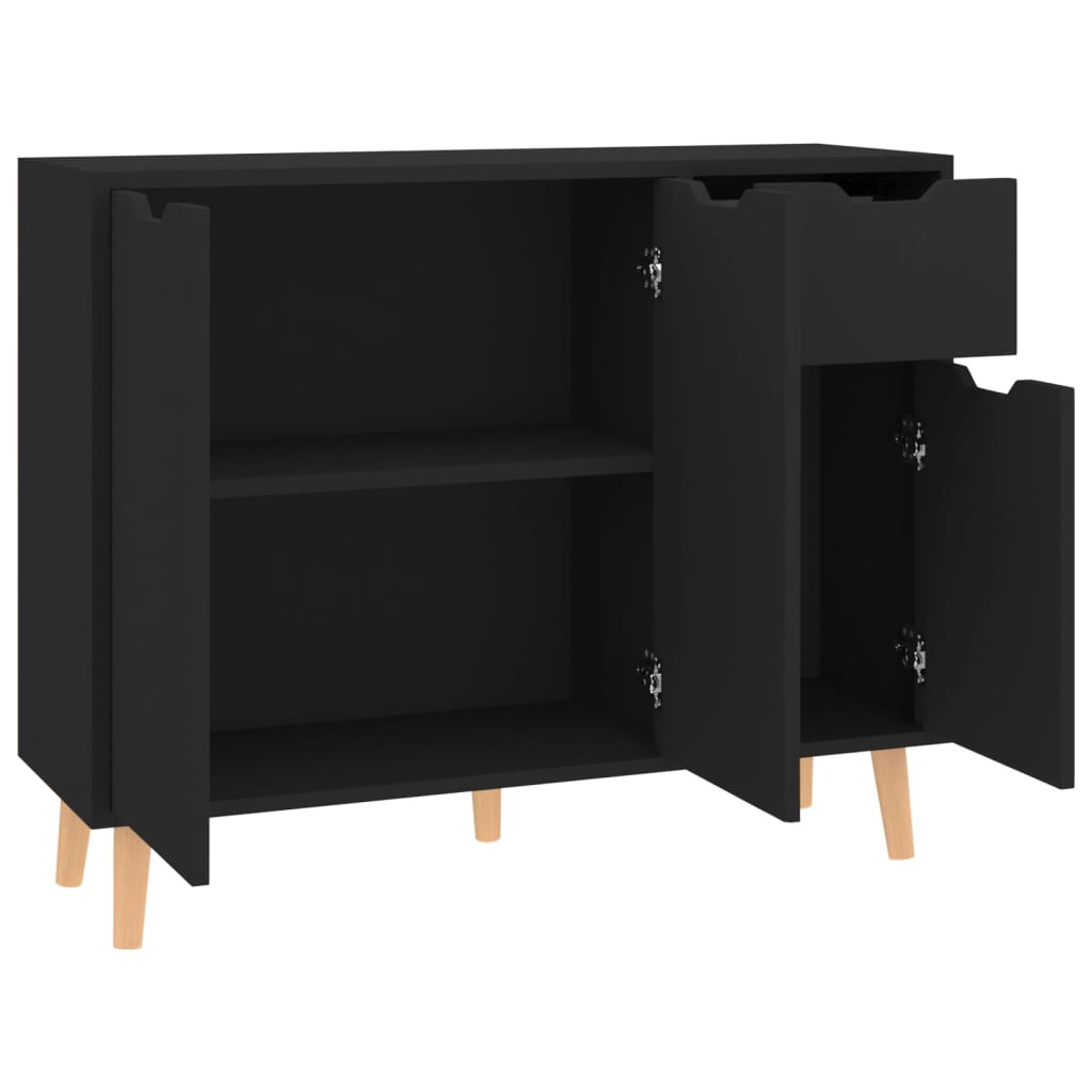 vidaXL Szafka, czarna, 90x30x72 cm, materiał drewnopochodny