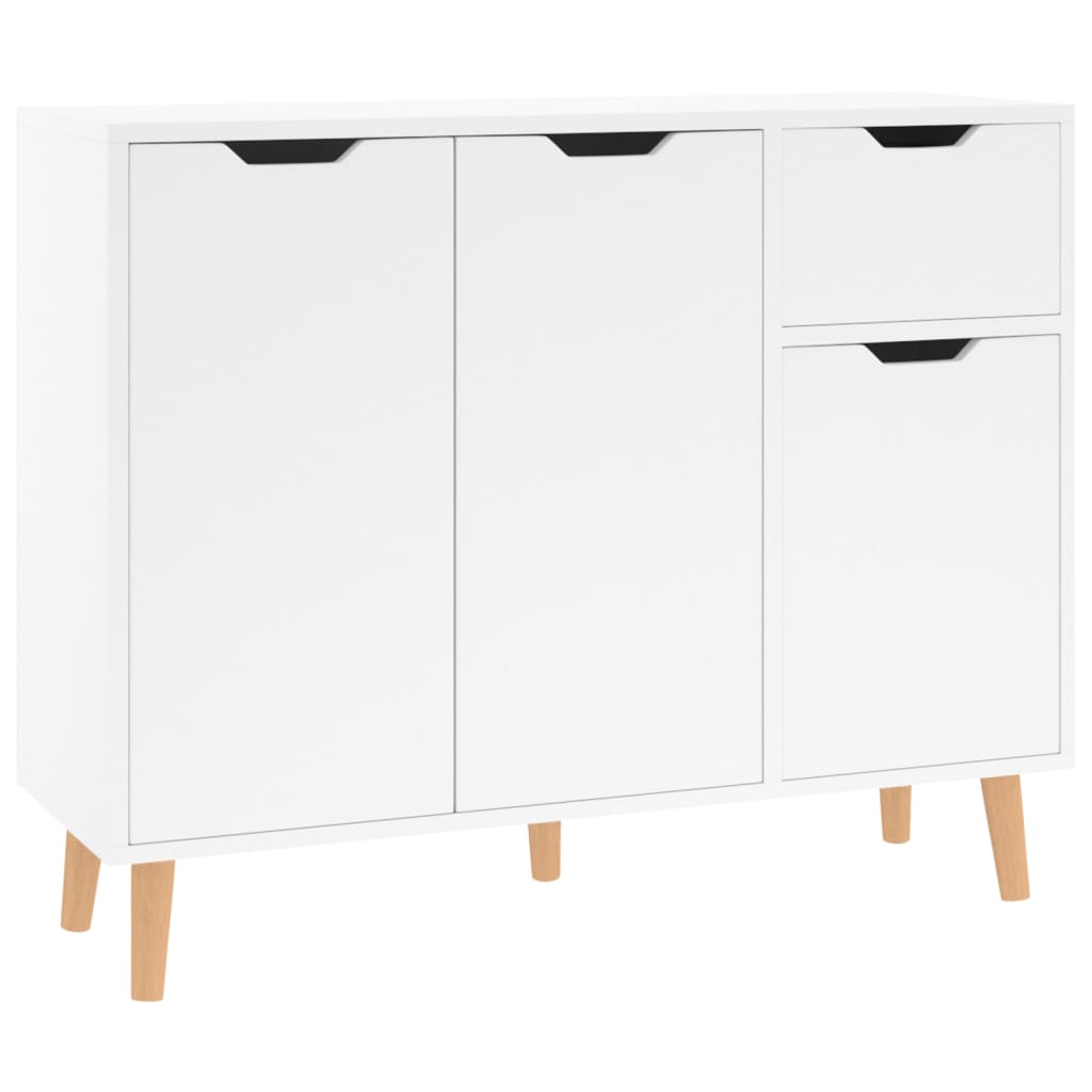 vidaXL Szafka, biała z połyskiem, 90x30x72 cm, materiał drewnopochodny