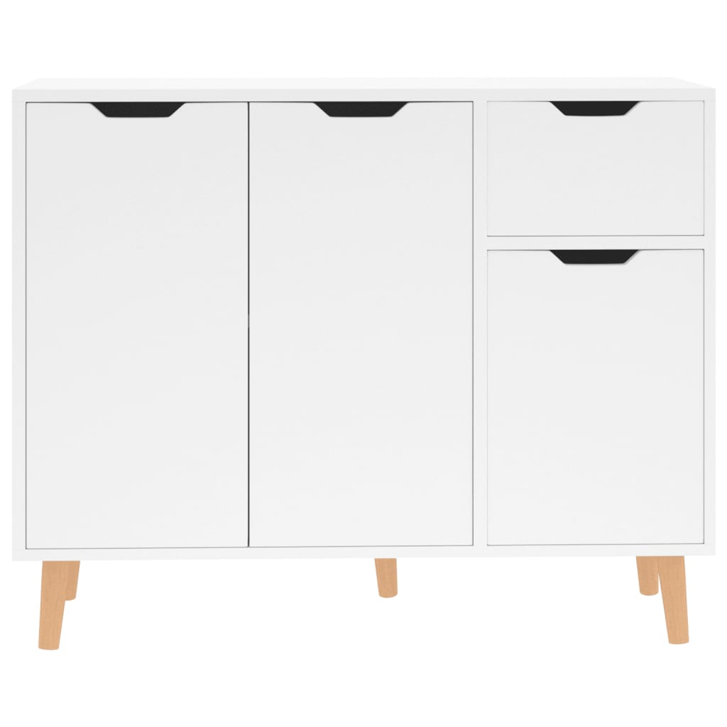 vidaXL Szafka, biała z połyskiem, 90x30x72 cm, materiał drewnopochodny
