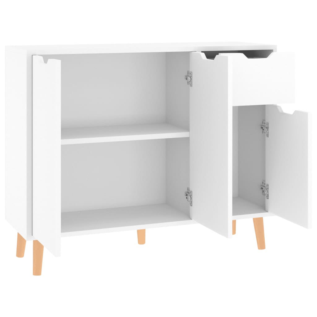 vidaXL Szafka, biała z połyskiem, 90x30x72 cm, materiał drewnopochodny