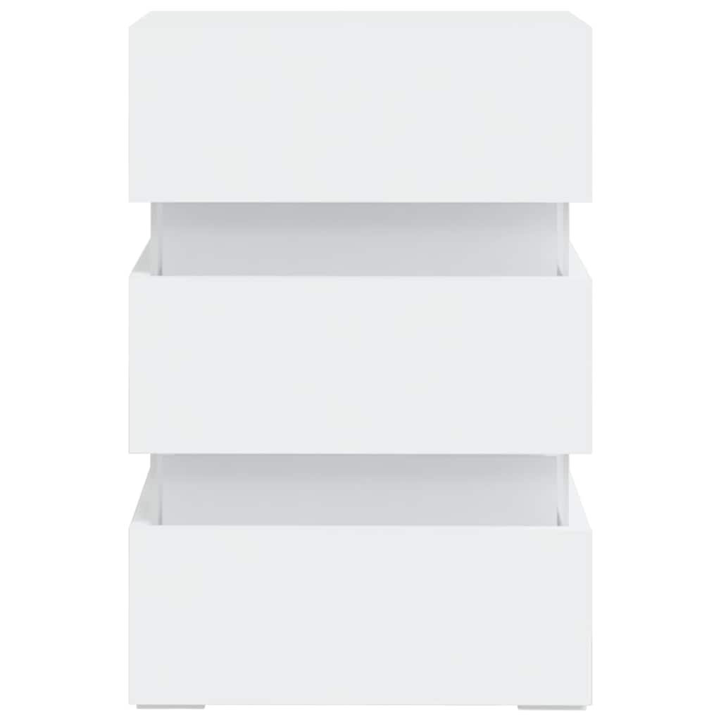 vidaXL Szafka nocna z LED, biała, 45x35x67 cm, materiał drewnopochodny