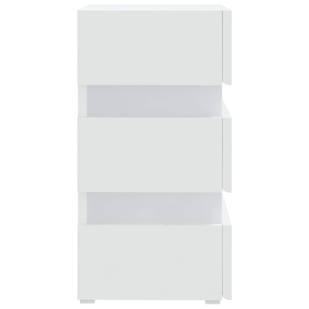 vidaXL Szafka nocna z LED, biała, 45x35x67 cm, materiał drewnopochodny