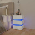 vidaXL Szafka nocna z LED, biała, 45x35x67 cm, materiał drewnopochodny