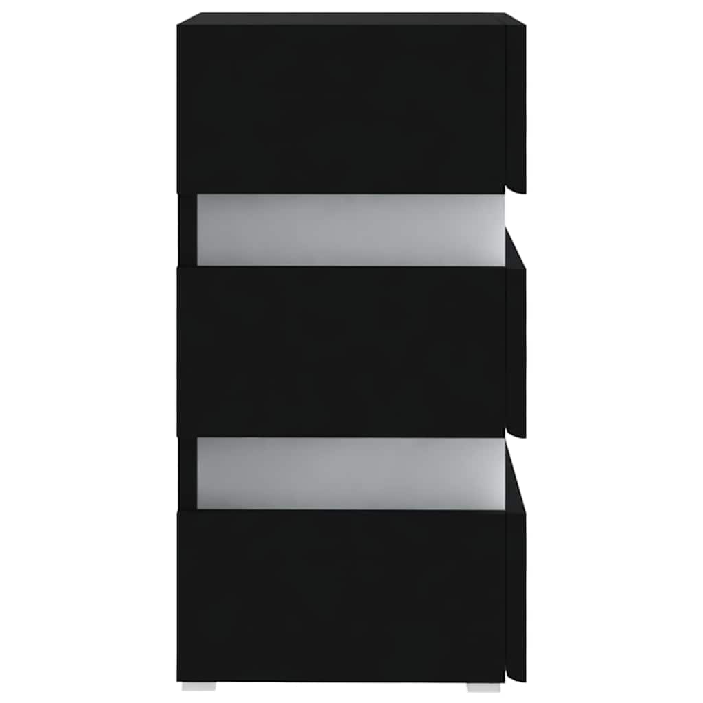 vidaXL Szafka nocna z LED, czarna 45x35x67 cm, materiał drewnopochodny
