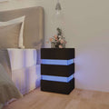 vidaXL Szafka nocna z LED, czarna 45x35x67 cm, materiał drewnopochodny