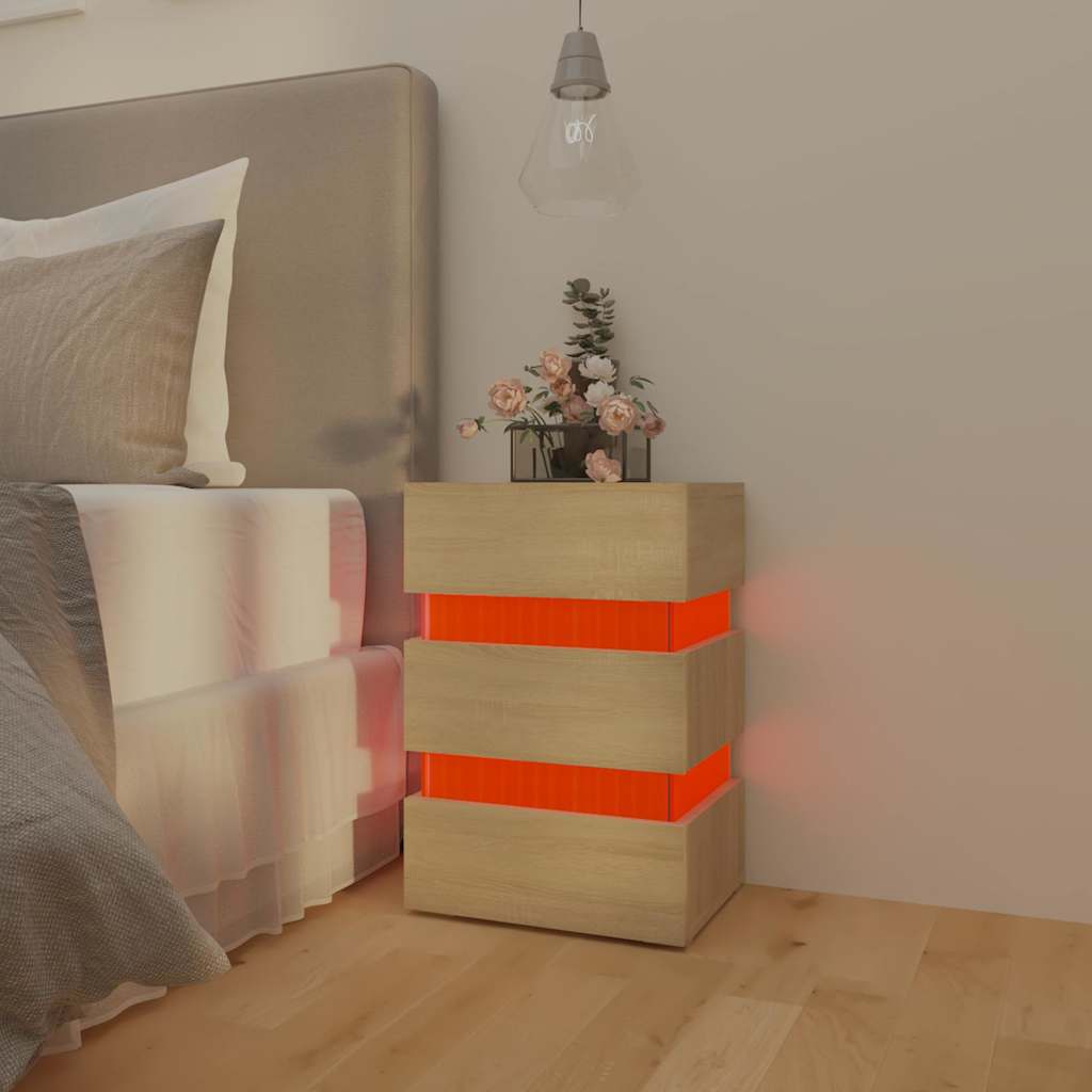 vidaXL Szafka nocna, dąb sonoma, 45x35x67 cm, materiał drewnopochodny