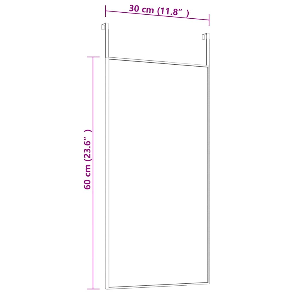 vidaXL Lustro na drzwi, złote, 30x60 cm, szkło i aluminium