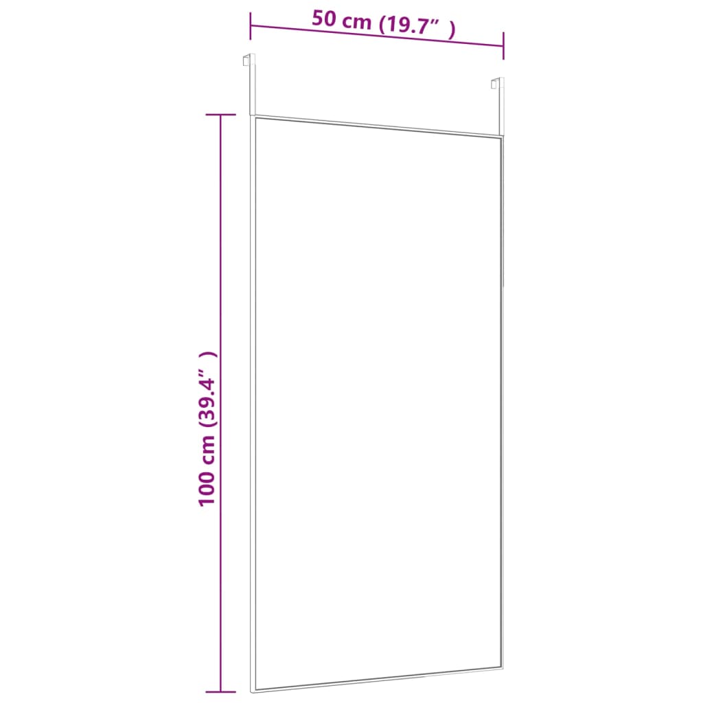 vidaXL Lustro na drzwi, złote, 50x100 cm, szkło i aluminium