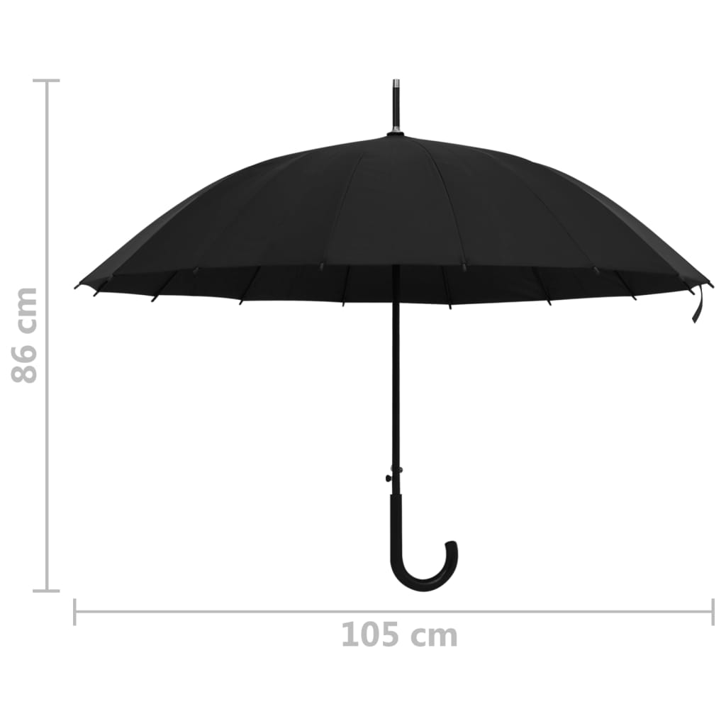 vidaXL Parasolka automatyczna, czarna, 105 cm