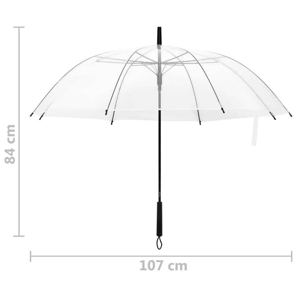 vidaXL Parasolka przezroczysta, 107 cm