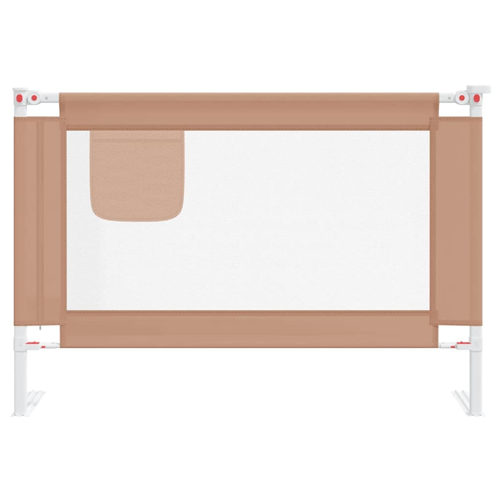 vidaXL Barierka do łóżeczka dziecięcego, taupe, 100x25 cm, tkanina