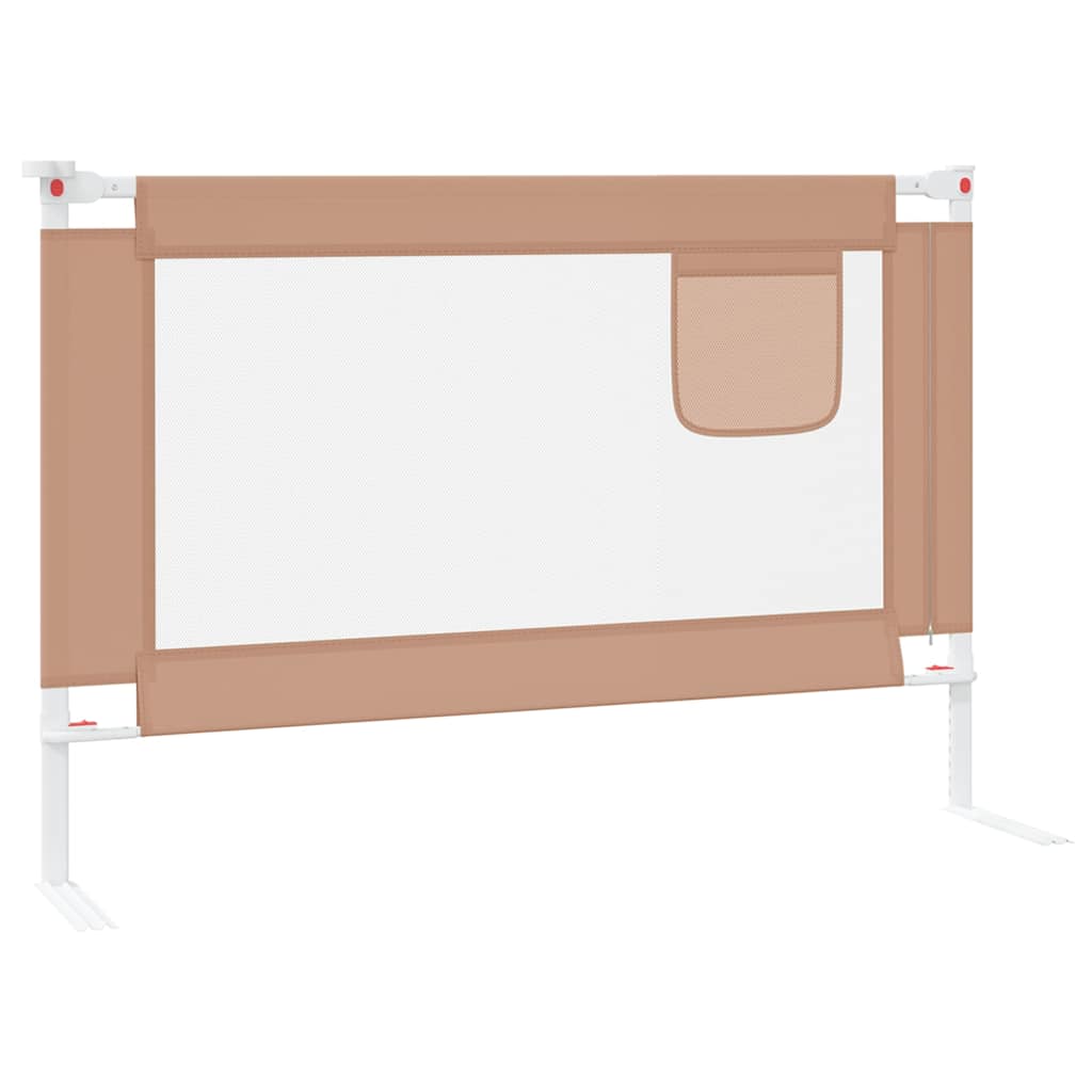 vidaXL Barierka do łóżeczka dziecięcego, taupe, 100x25 cm, tkanina