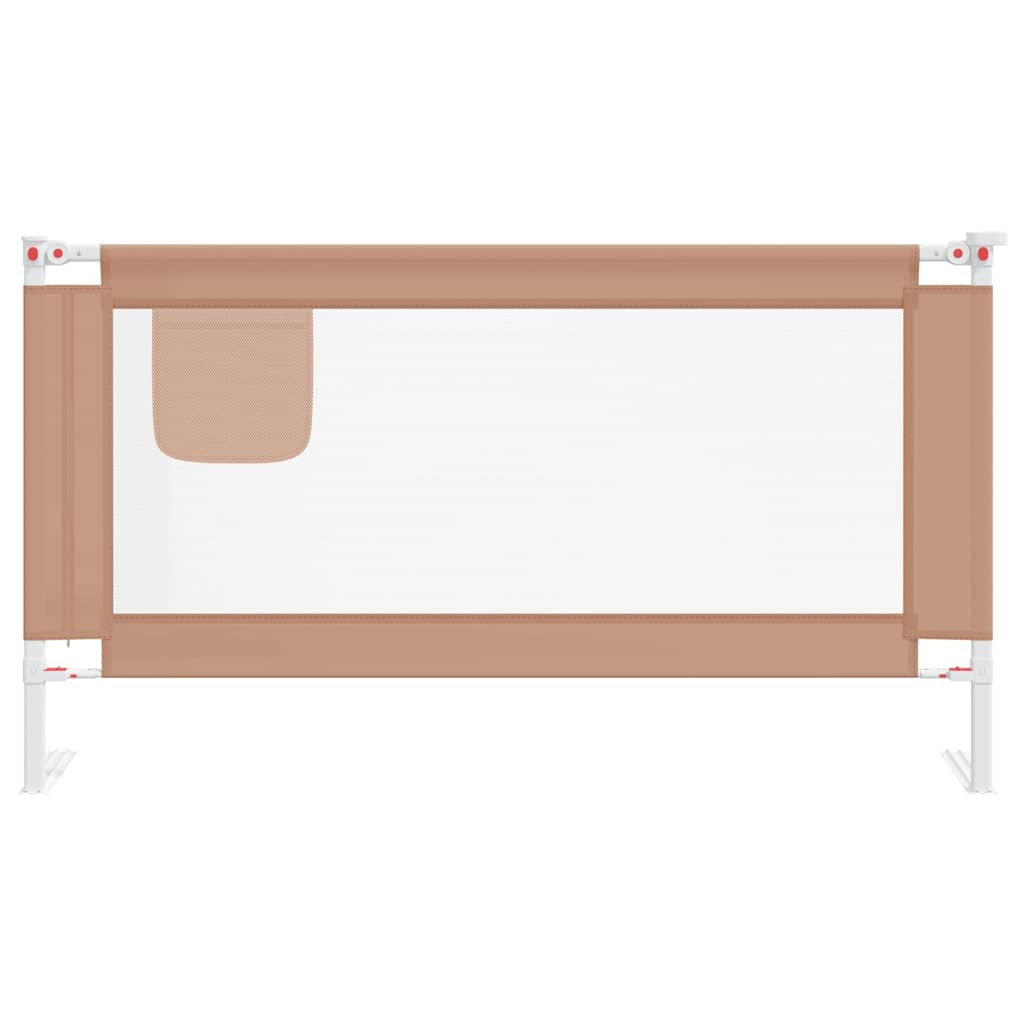 vidaXL Barierka do łóżeczka dziecięcego, taupe, 150x25 cm, tkanina