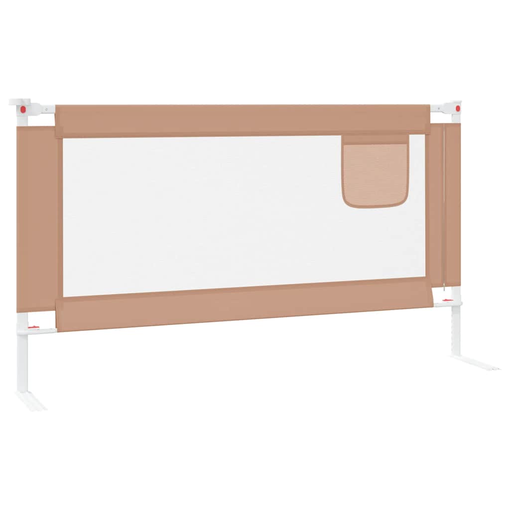 vidaXL Barierka do łóżeczka dziecięcego, taupe, 150x25 cm, tkanina
