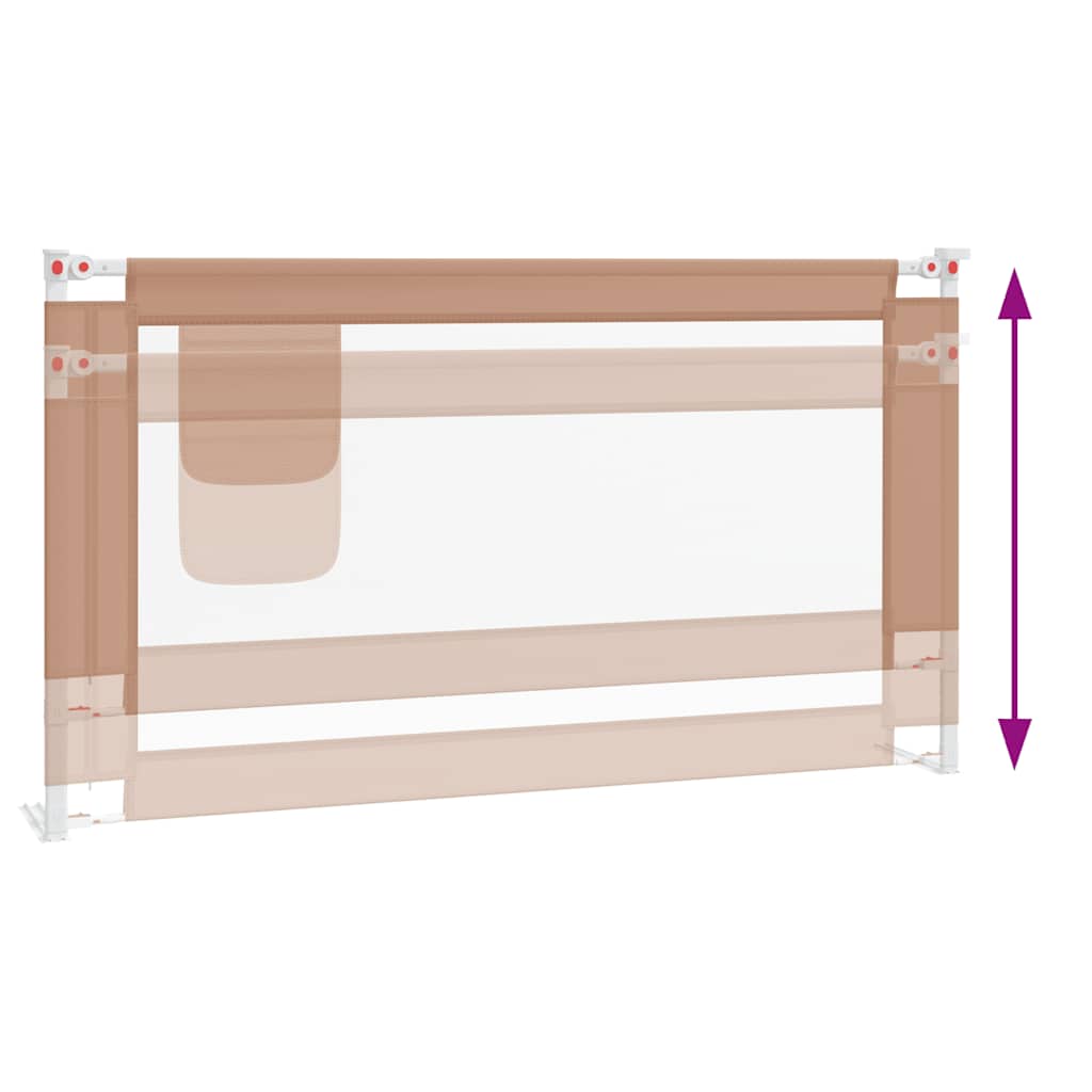vidaXL Barierka do łóżeczka dziecięcego, taupe, 150x25 cm, tkanina