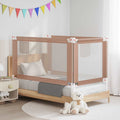 vidaXL Barierka do łóżeczka dziecięcego, taupe, 150x25 cm, tkanina