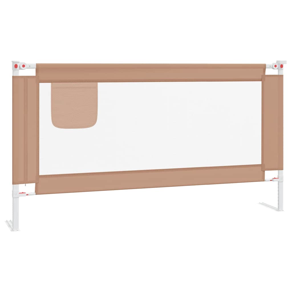 vidaXL Barierka do łóżeczka dziecięcego, taupe, 160x25 cm, tkanina