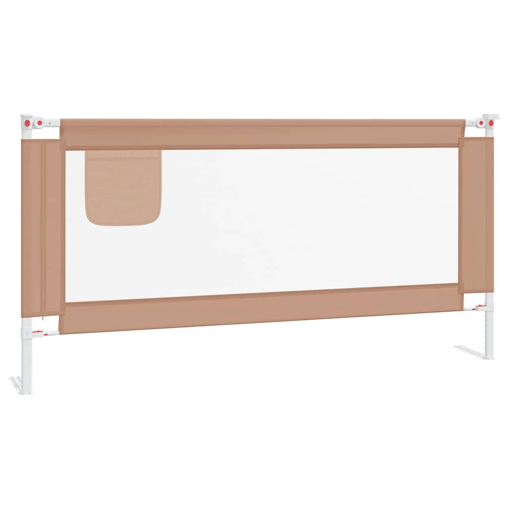 vidaXL Barierka do łóżeczka dziecięcego, taupe, 180x25 cm, tkanina