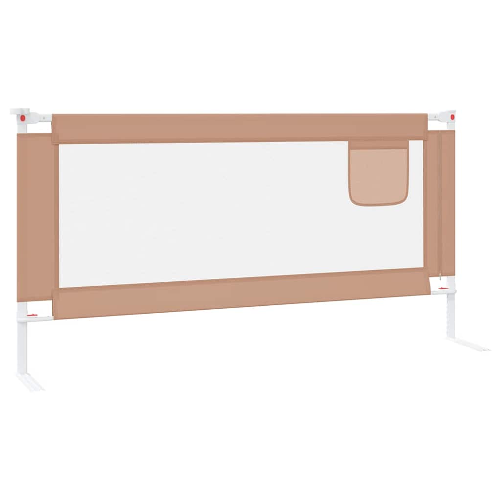 vidaXL Barierka do łóżeczka dziecięcego, taupe, 180x25 cm, tkanina