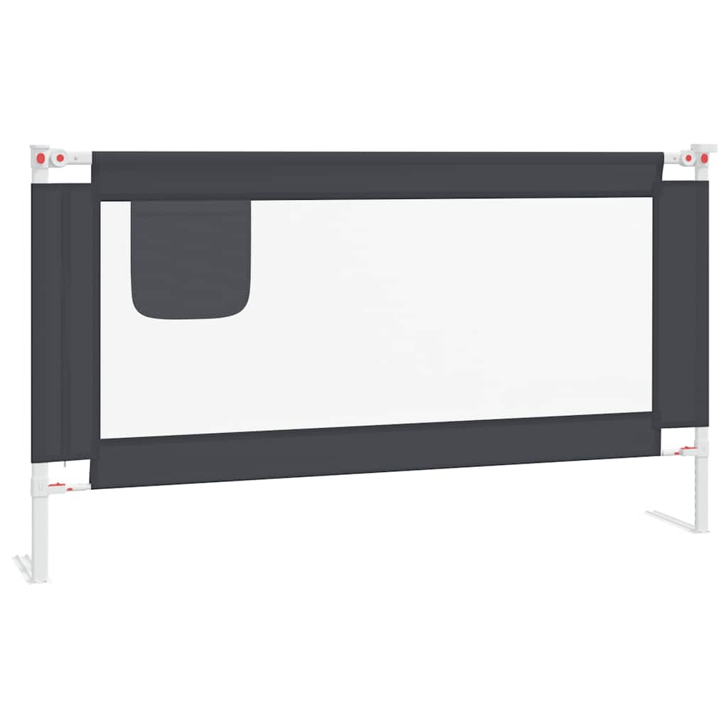 vidaXL Barierka do łóżeczka dziecięcego, ciemnoszara, 150x25cm tkanina
