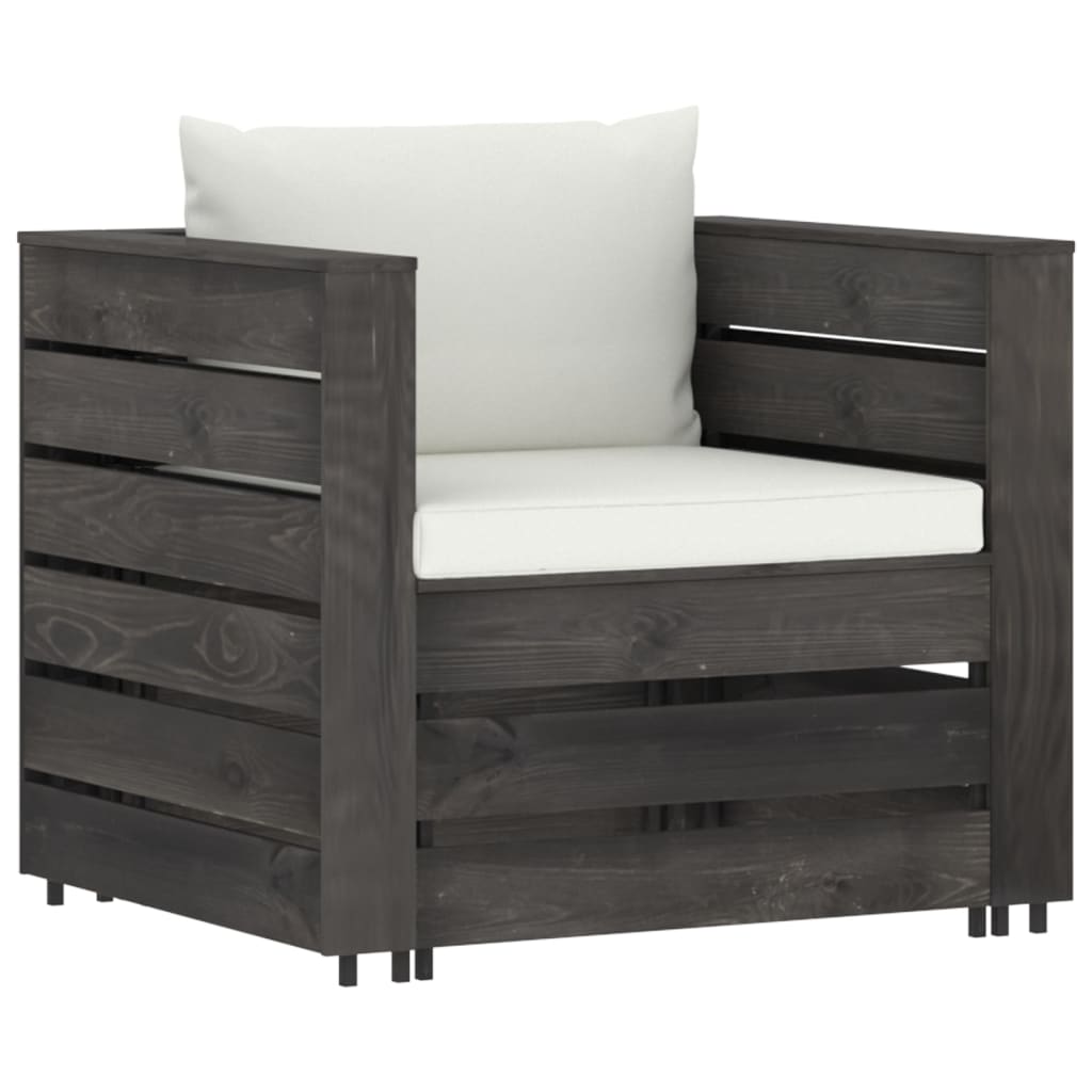 vidaXL 2-cz. zestaw wypoczynkowy do ogrodu, z poduszkami, drewniany
