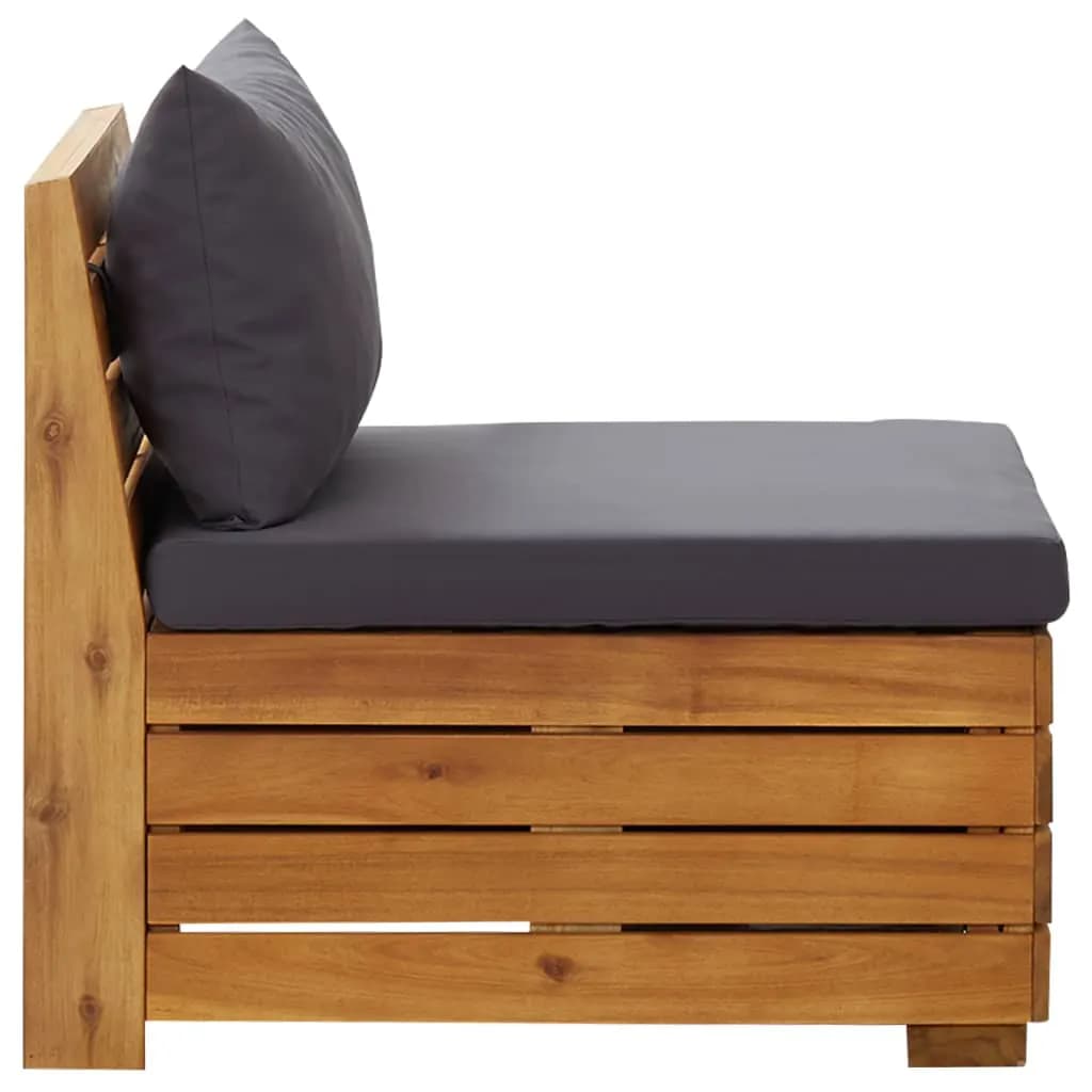 vidaXL 2-osobowa sofa ogrodowa z poduszkami, lite drewno akacjowe