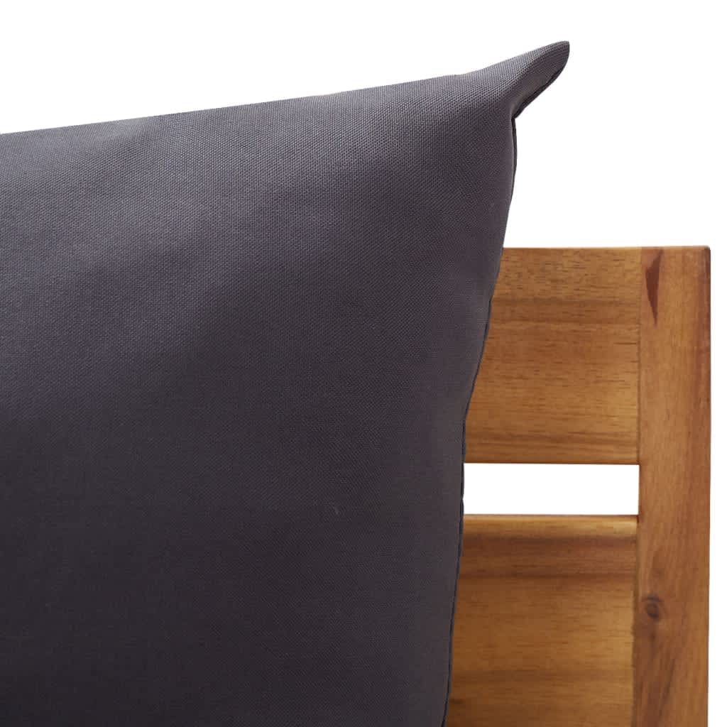 vidaXL 2-osobowa sofa ogrodowa z poduszkami, lite drewno akacjowe