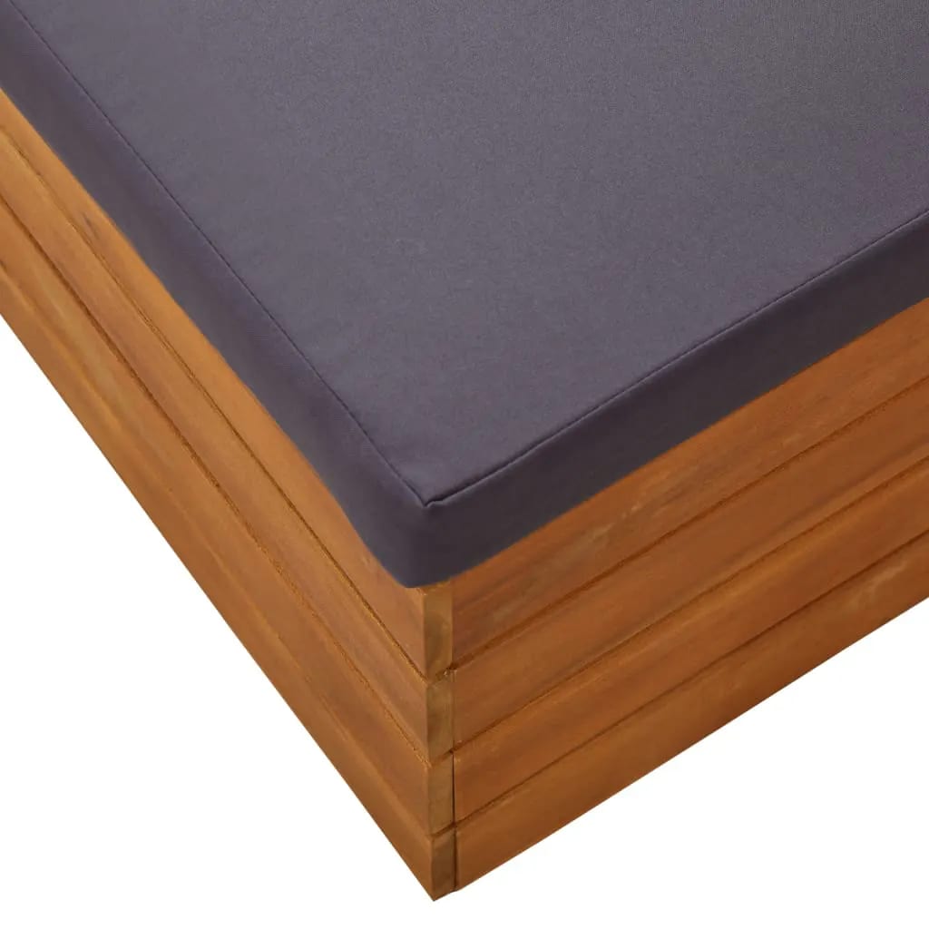 vidaXL 2-osobowa sofa ogrodowa z poduszkami, lite drewno akacjowe