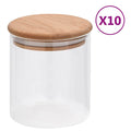 vidaXL Szklane słoje z bambusową pokrywką, 10 szt., 600 ml