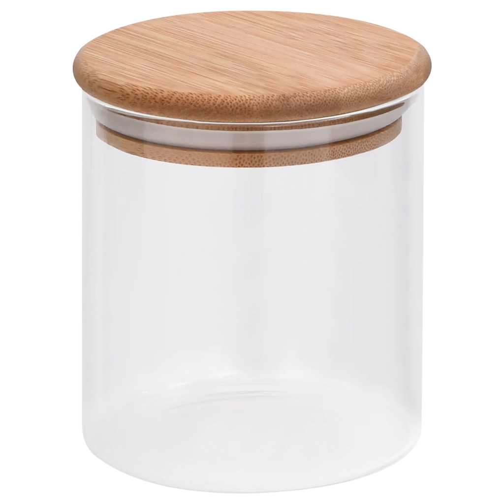 vidaXL Szklane słoje z bambusową pokrywką, 10 szt., 600 ml