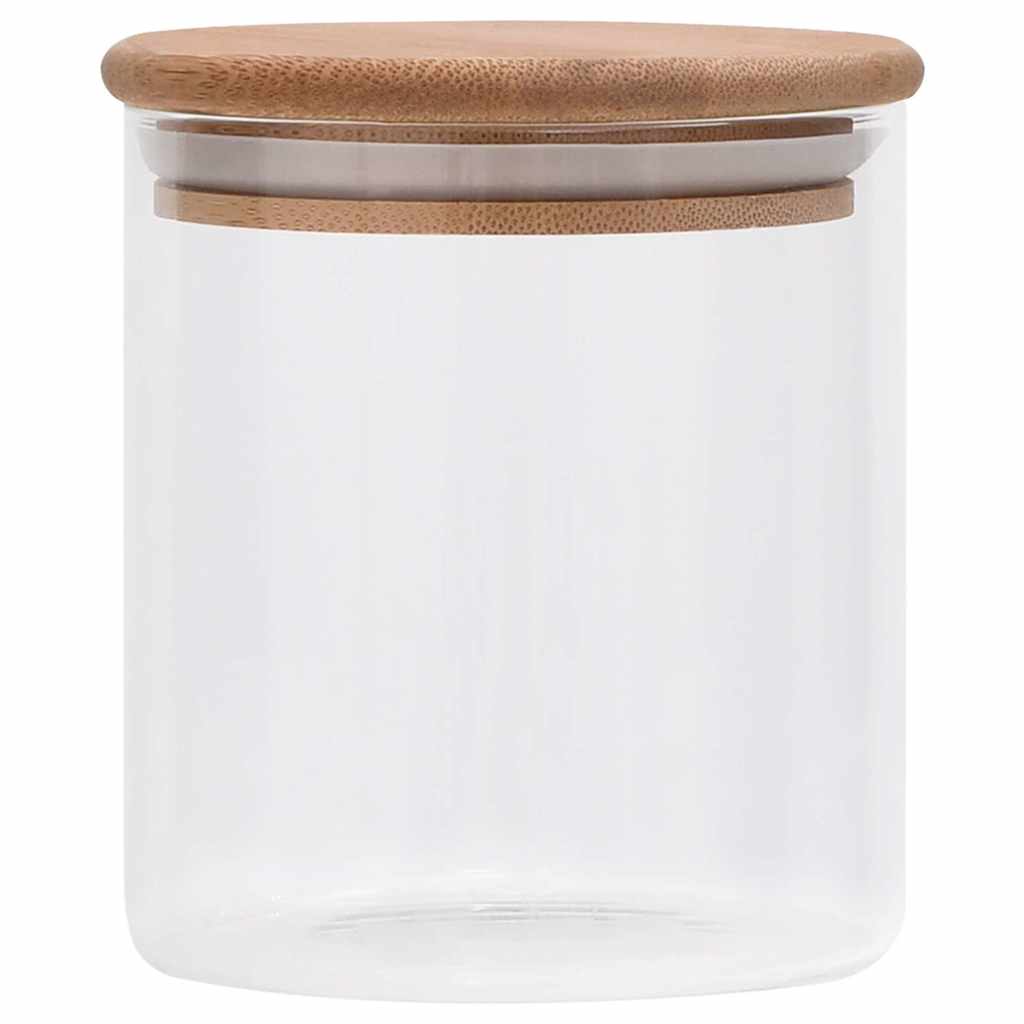 vidaXL Szklane słoje z bambusową pokrywką, 10 szt., 600 ml