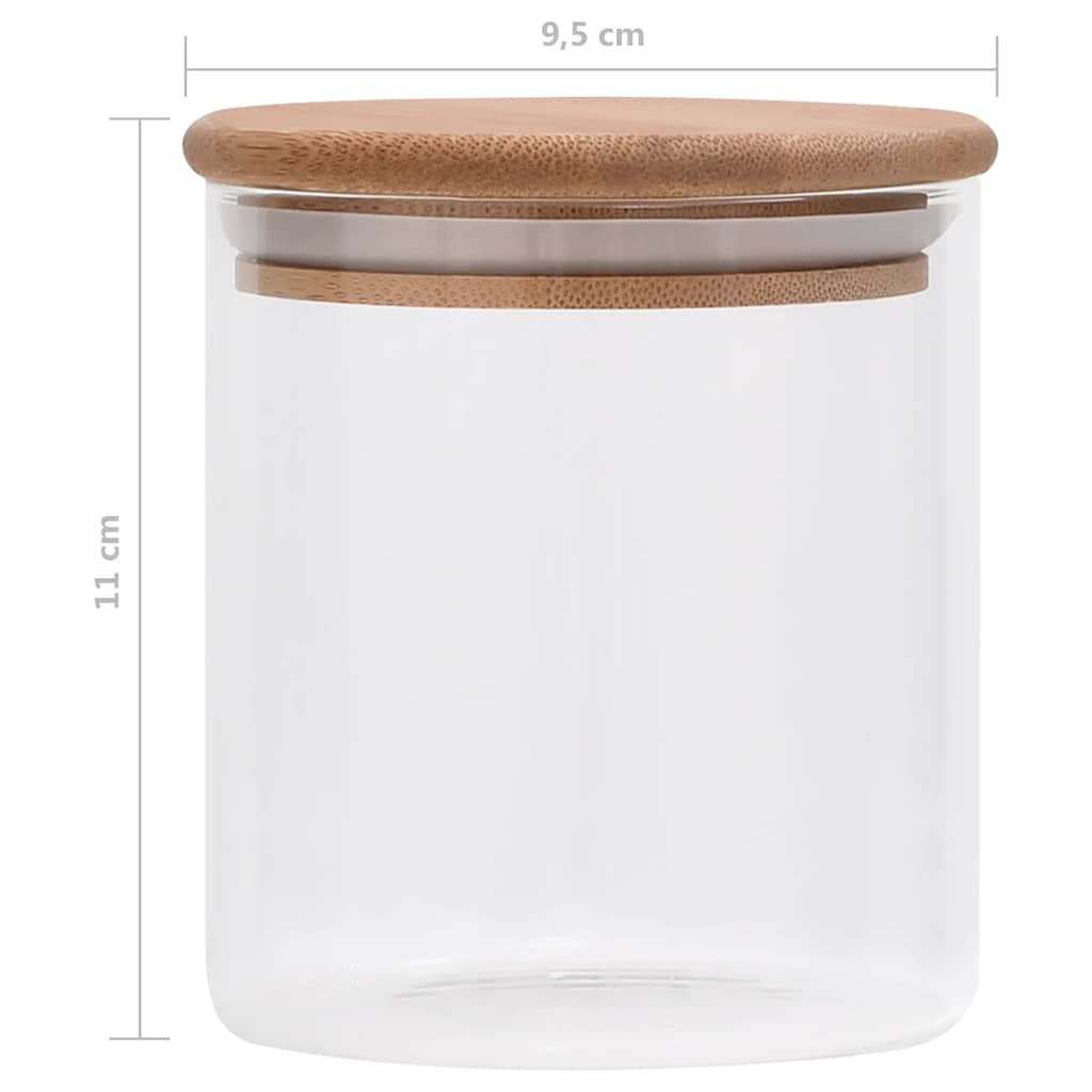 vidaXL Szklane słoje z bambusową pokrywką, 10 szt., 600 ml