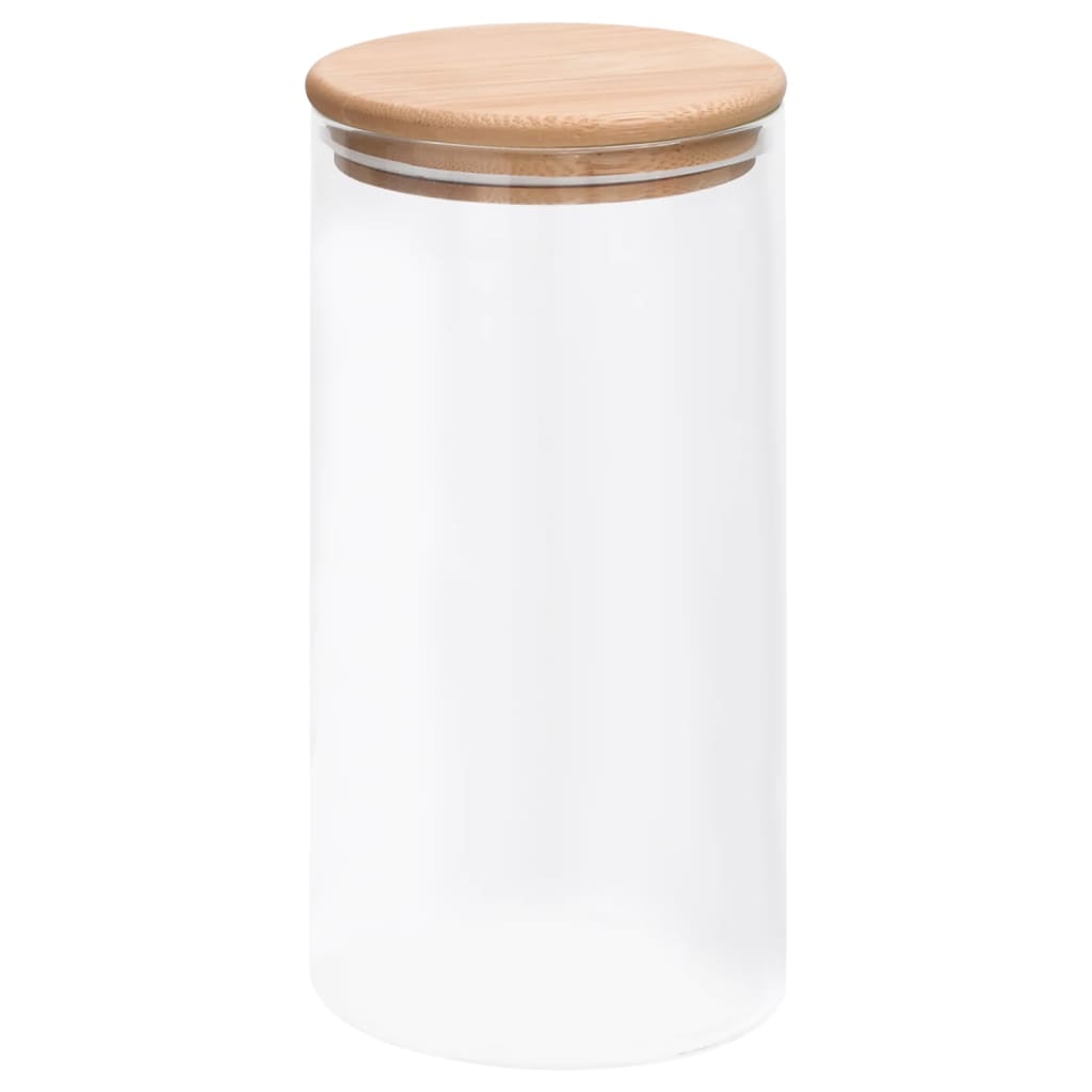 vidaXL Szklane słoje z bambusową pokrywką, 4 szt., 1200 ml