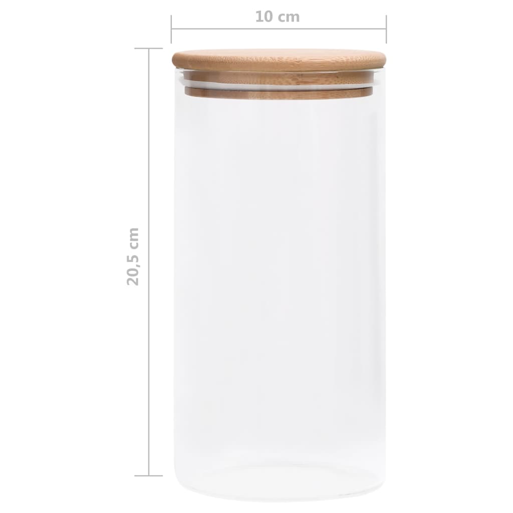 vidaXL Szklane słoje z bambusową pokrywką, 4 szt., 1200 ml