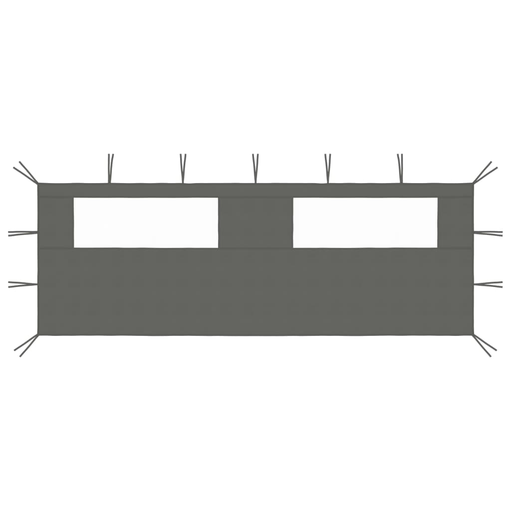 vidaXL Ścianka z oknami do altany, 6x2 m, antracytowa