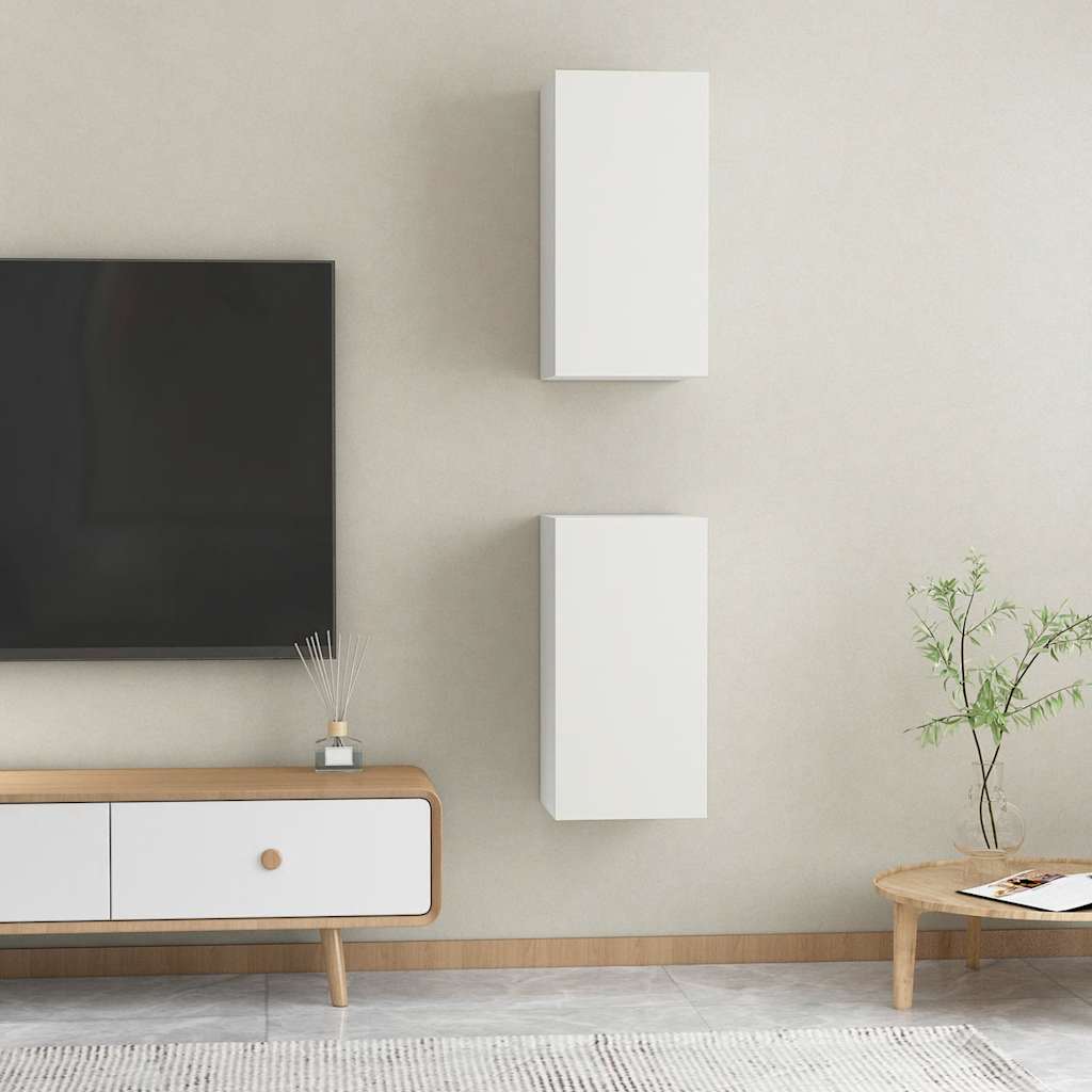 vidaXL Szafki pod TV, 2 szt., białe, 30,5x30x60 cm