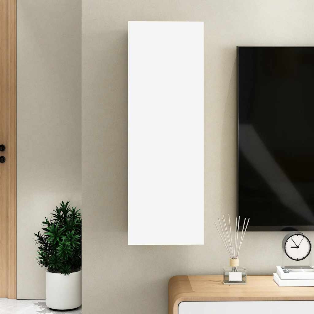 vidaXL Szafka TV, biała, 30,5x30x90 cm, materiał drewnopochodny