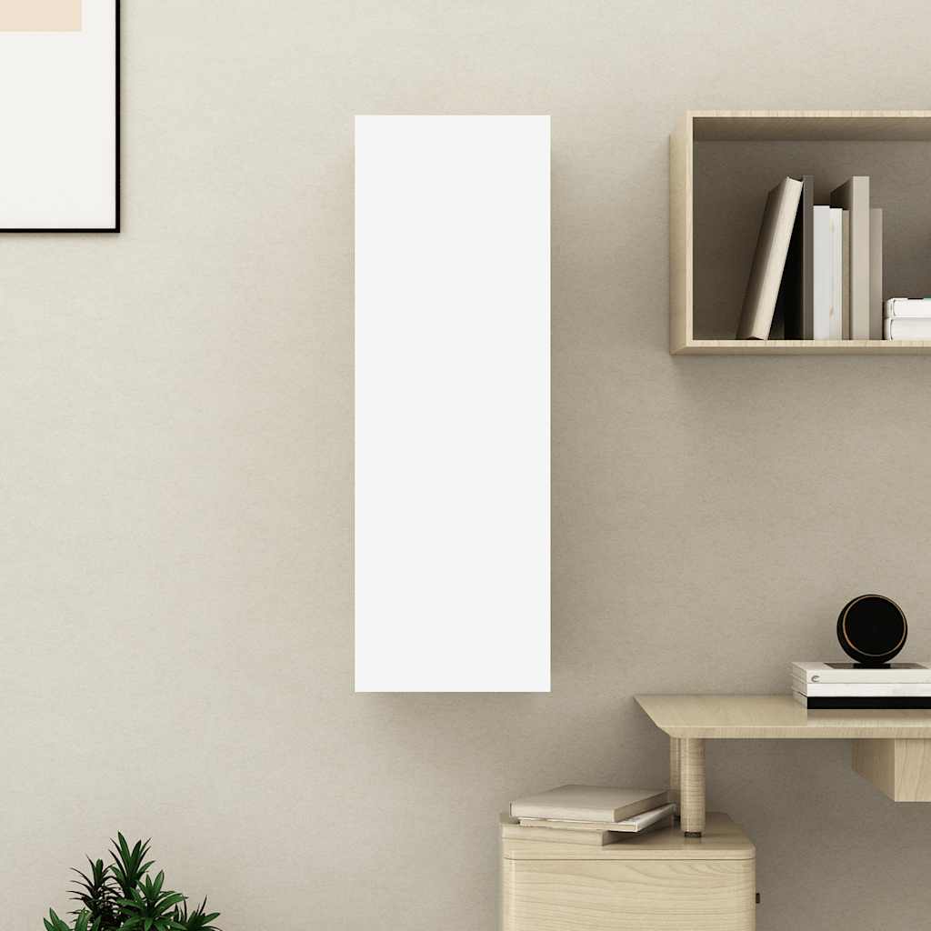 vidaXL Szafka TV, biała, 30,5x30x90 cm, materiał drewnopochodny