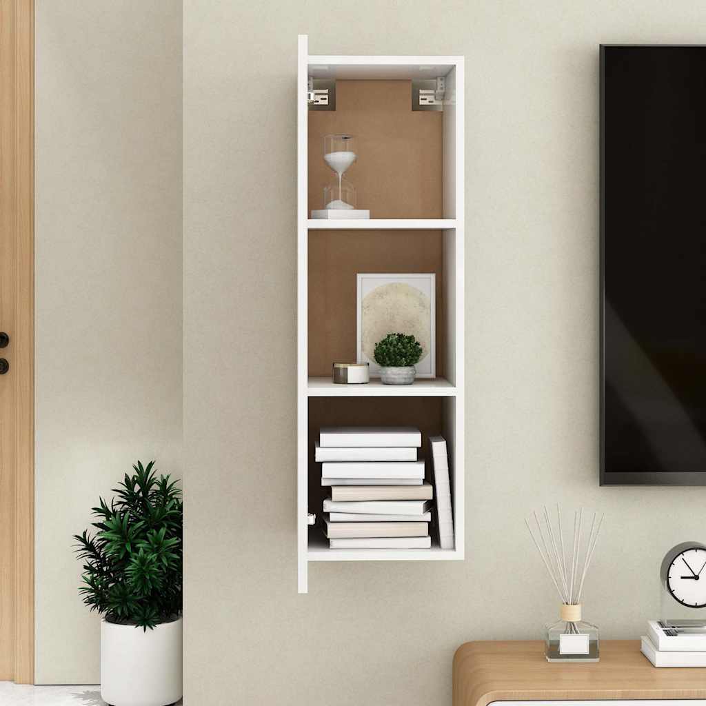 vidaXL Szafka TV, biała, 30,5x30x90 cm, materiał drewnopochodny