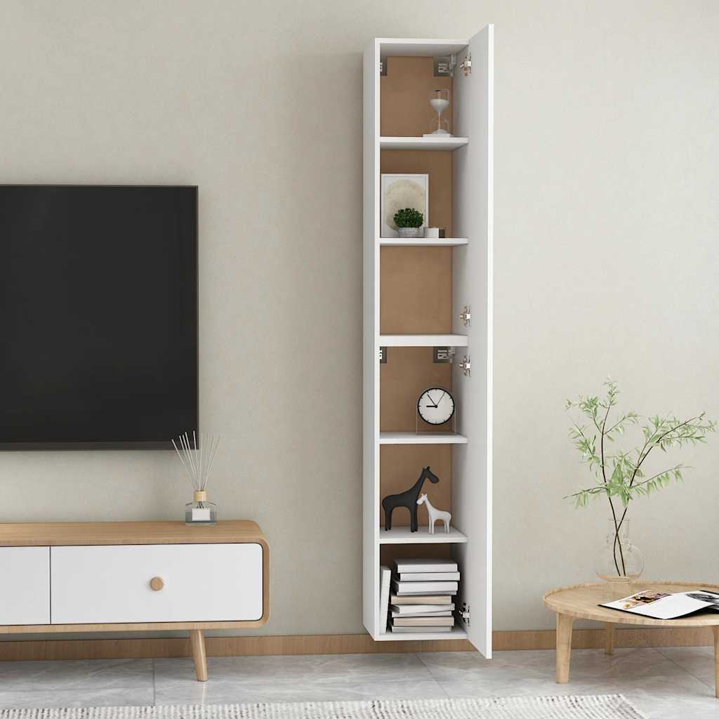 vidaXL Szafki TV 2 szt., białe, 30,5x30x90 cm, materiał drewnopochodny